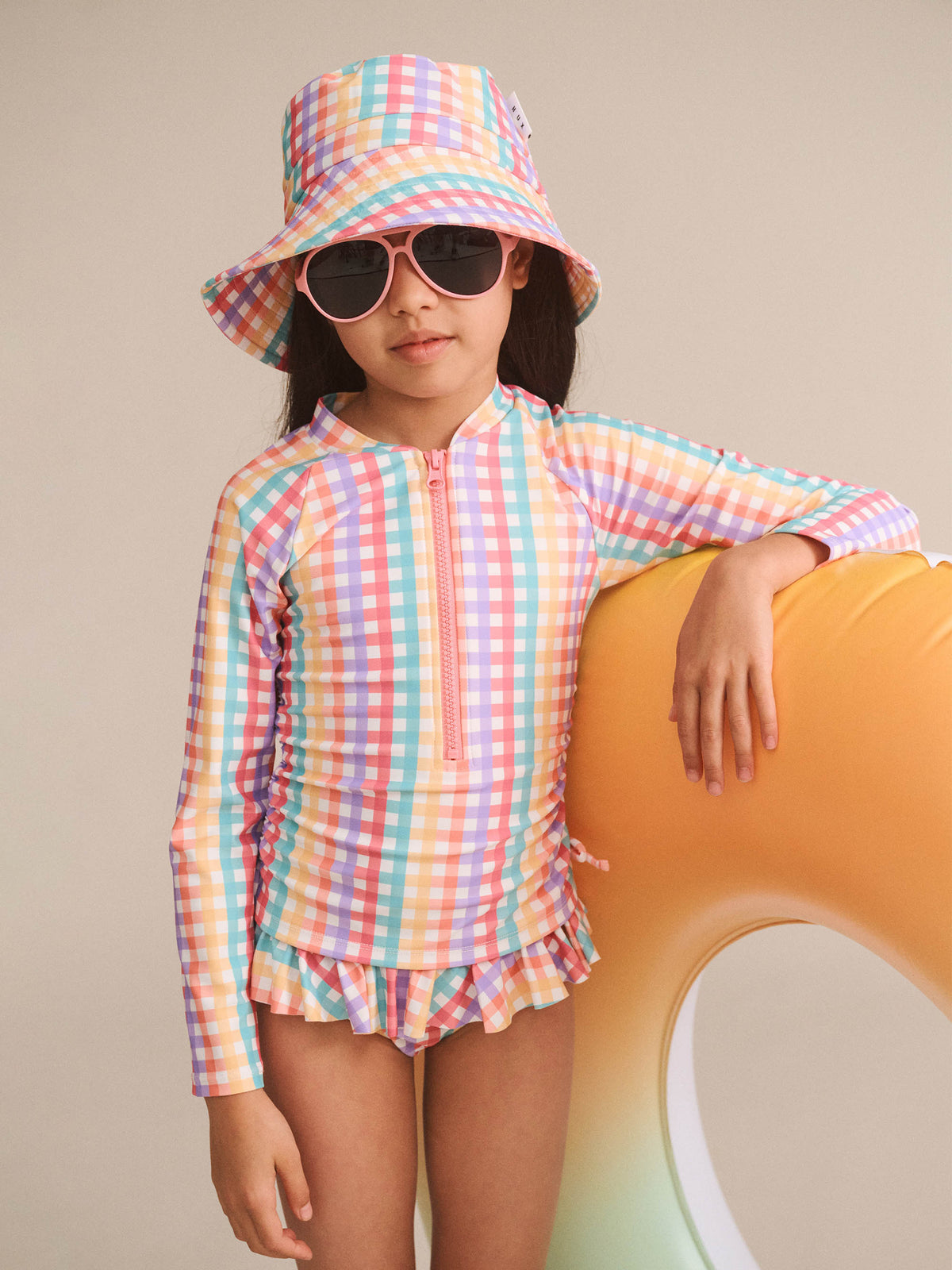 Rainbow Check Frill Swimsuit - image 4