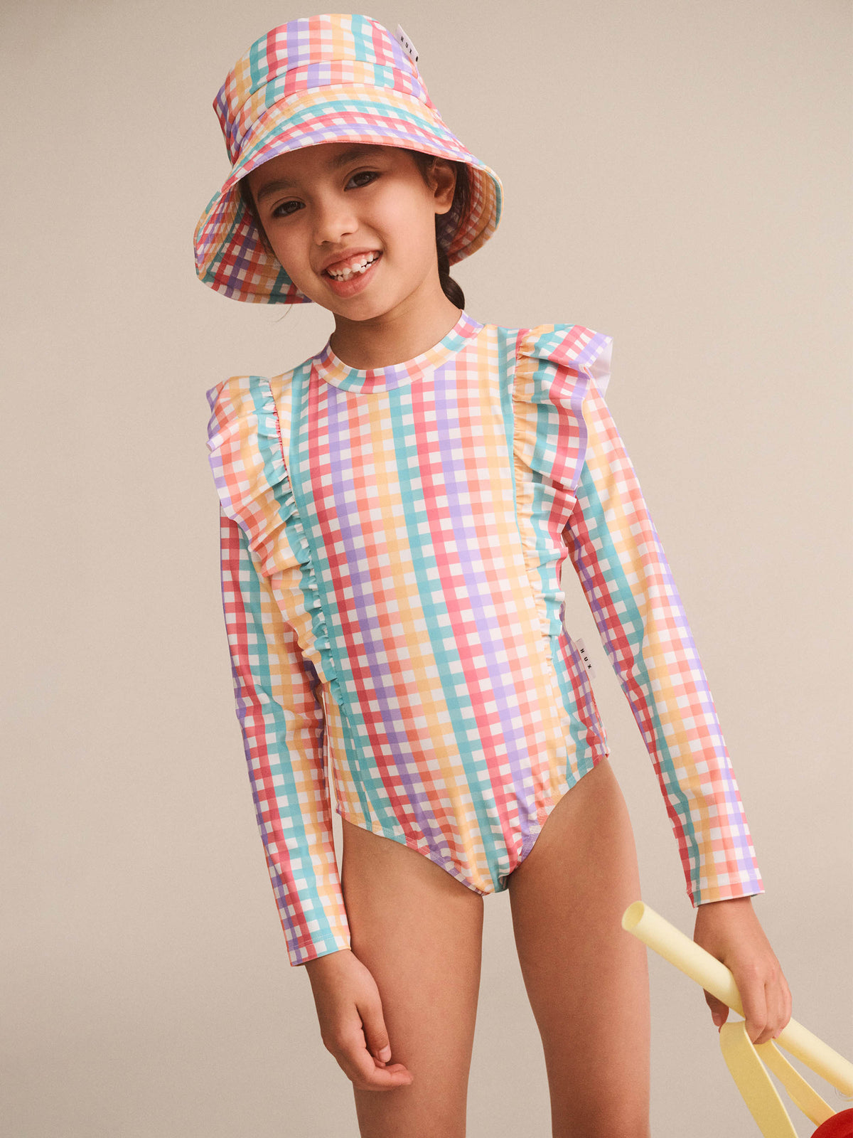 Rainbow Check Frill Swimsuit - image 5