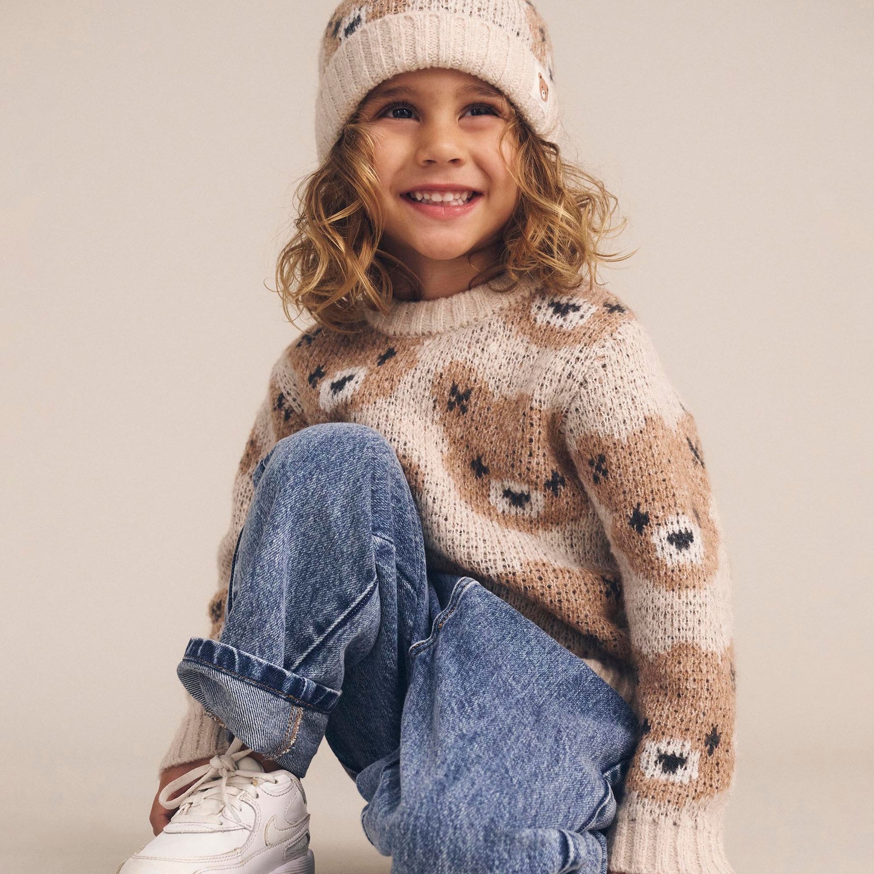 ECRU HUXBEAR KNIT BEANIE