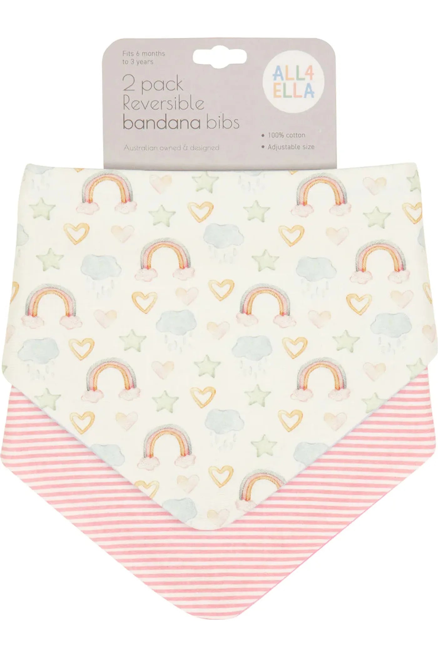 Bandana Bibs 2pk - Rainbow Arc