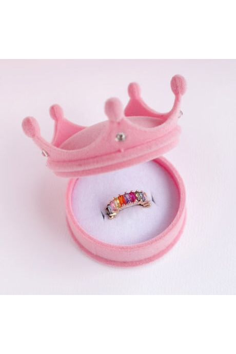 Endless Rainbow  Ring  in Crown Box