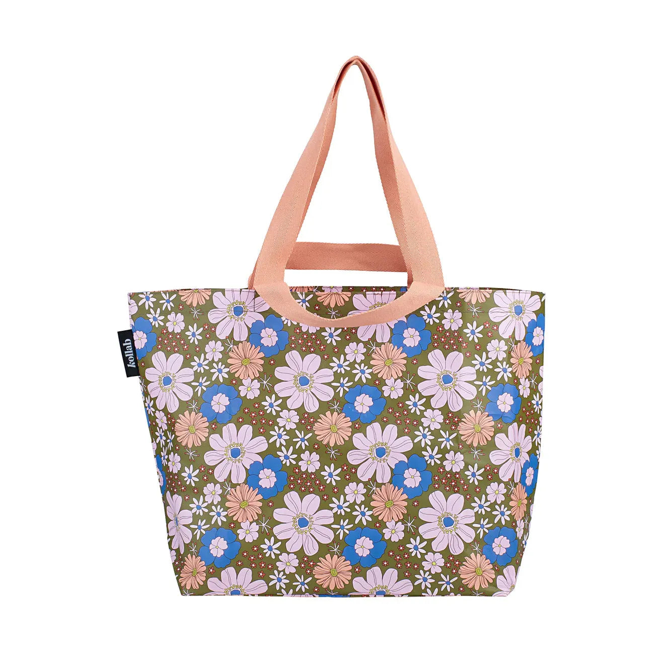 Kollab Shopper Tote - Blue Flowers