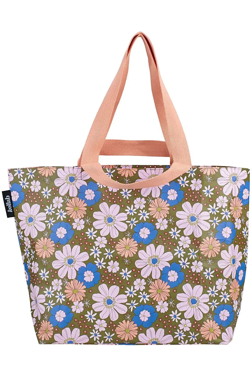 Kollab Shopper Tote - Blue Flowers