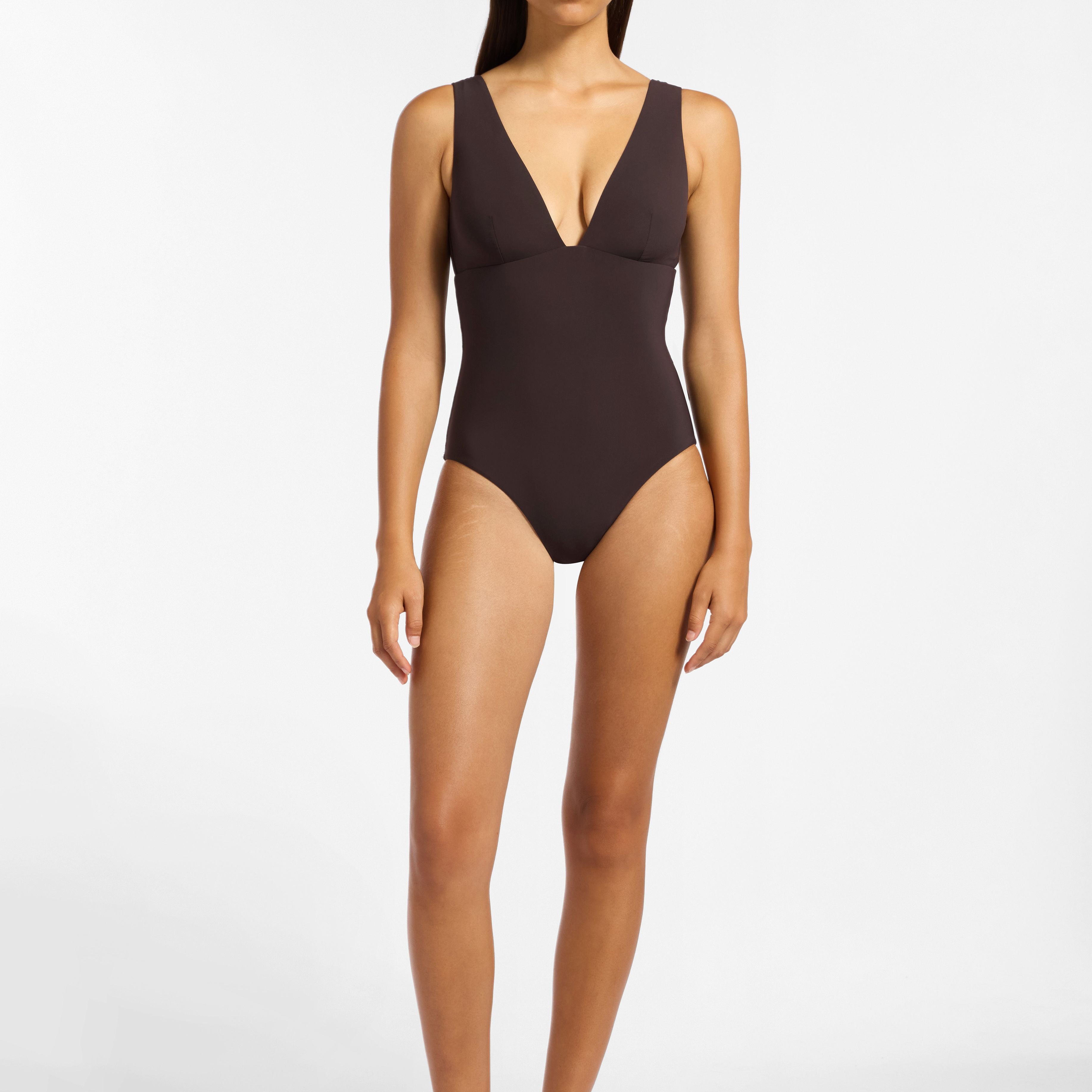 PLUNGE 1PCE - BROWN