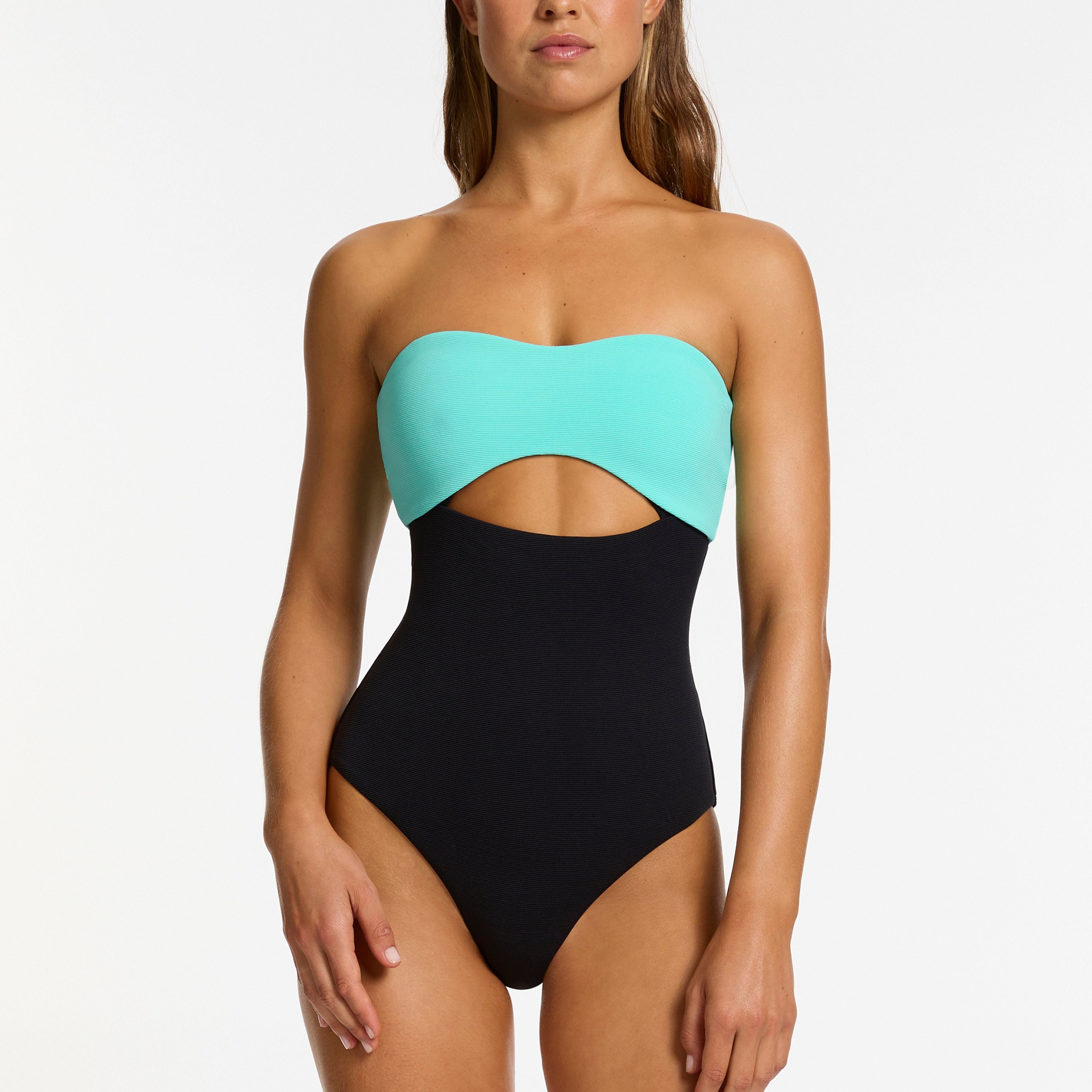 CUT OUT BANDEAU 1PCE - BLACK/DOLCE