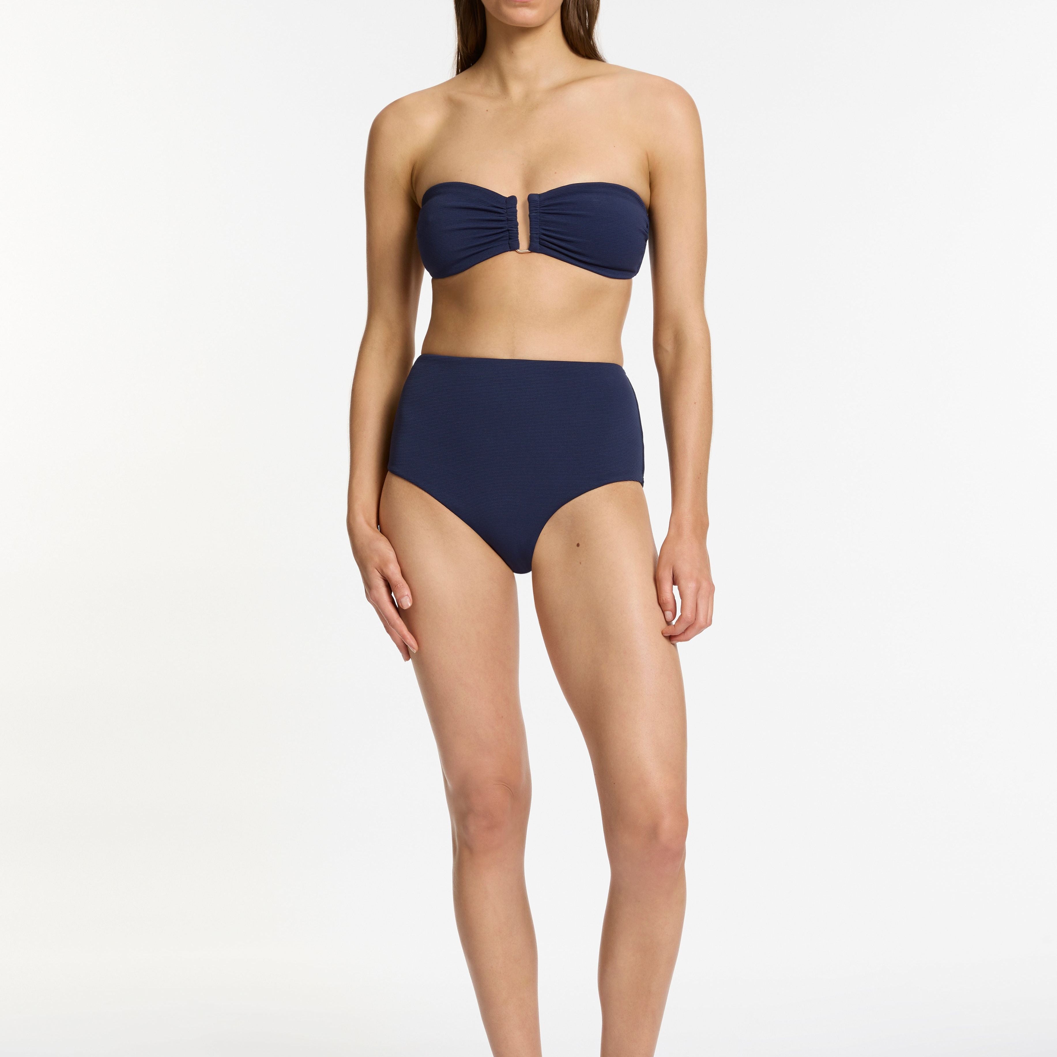 ISLA RIB U/TRIM BANDEAU TOP - INK