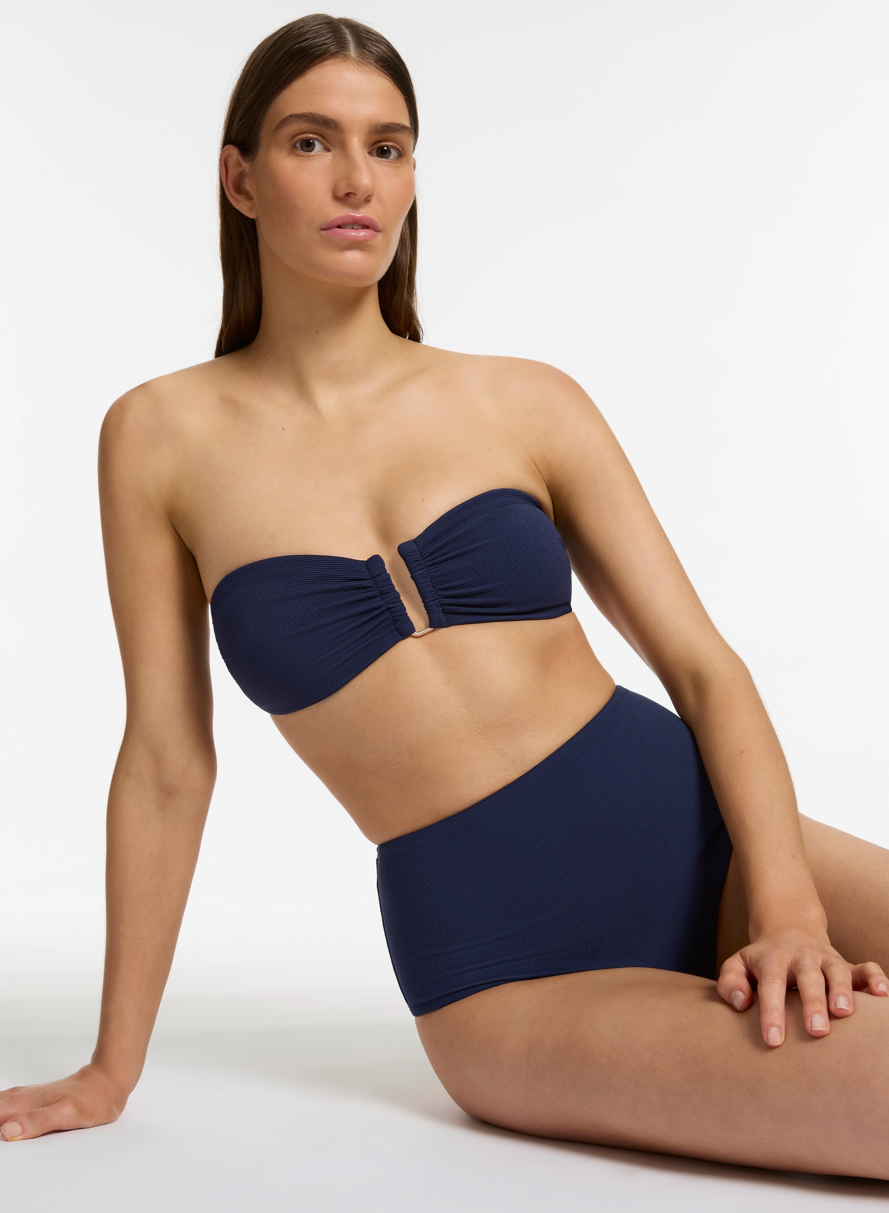ISLA RIB U/TRIM BANDEAU TOP - INK
