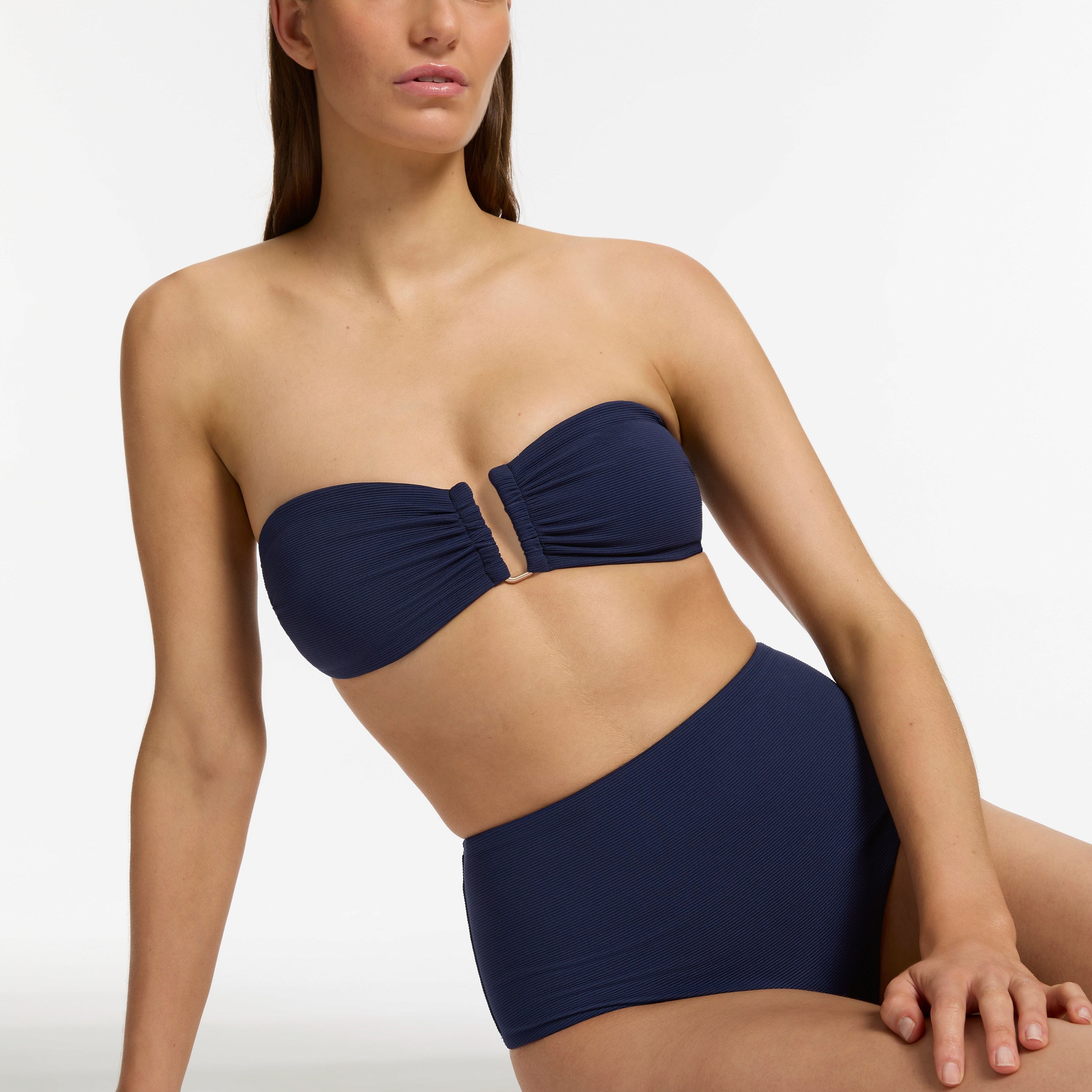 ISLA RIB U/TRIM BANDEAU TOP - INK