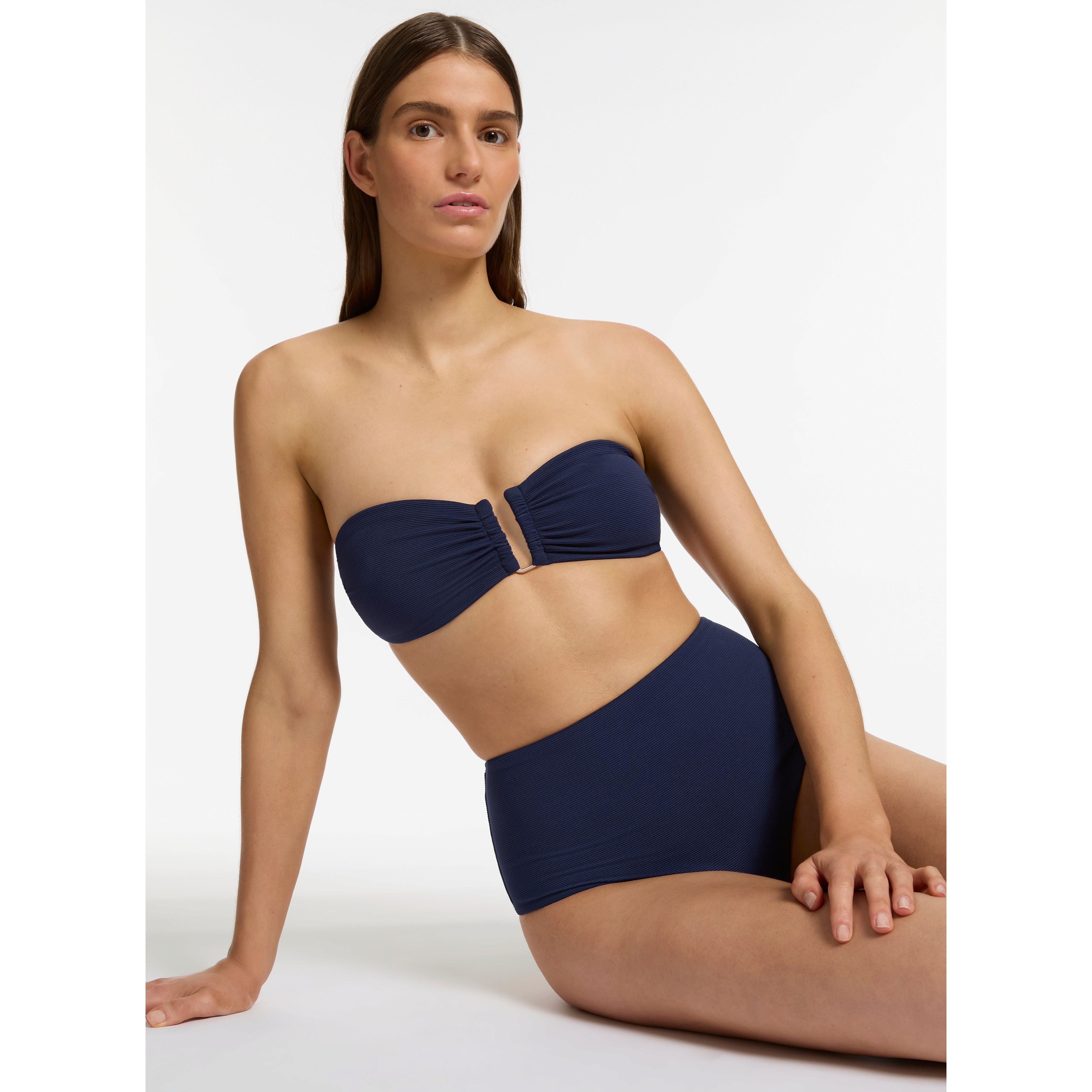 ISLA RIB U/TRIM BANDEAU TOP - INK