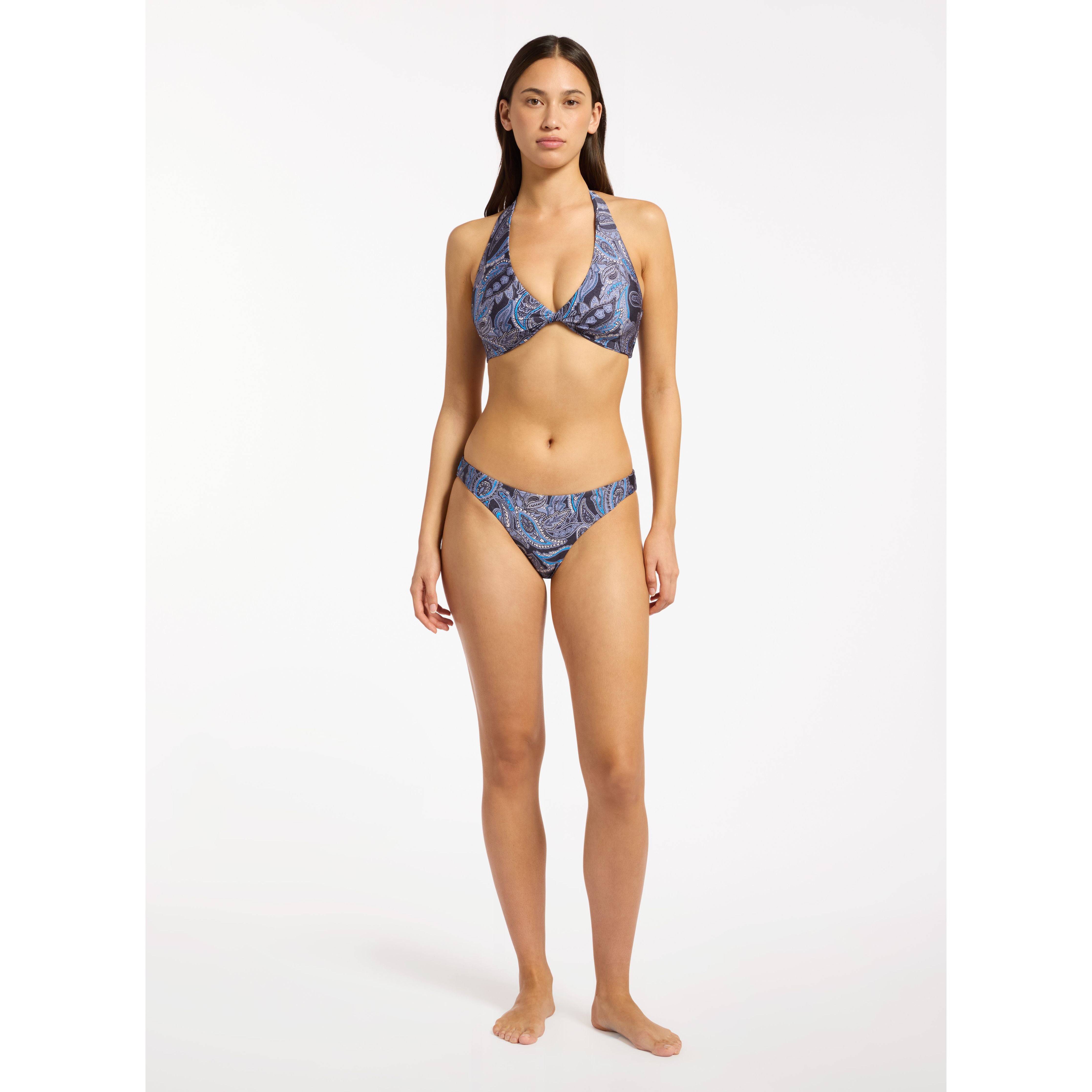 OASIS PAISLEY TWIST FRONT TOP - INK