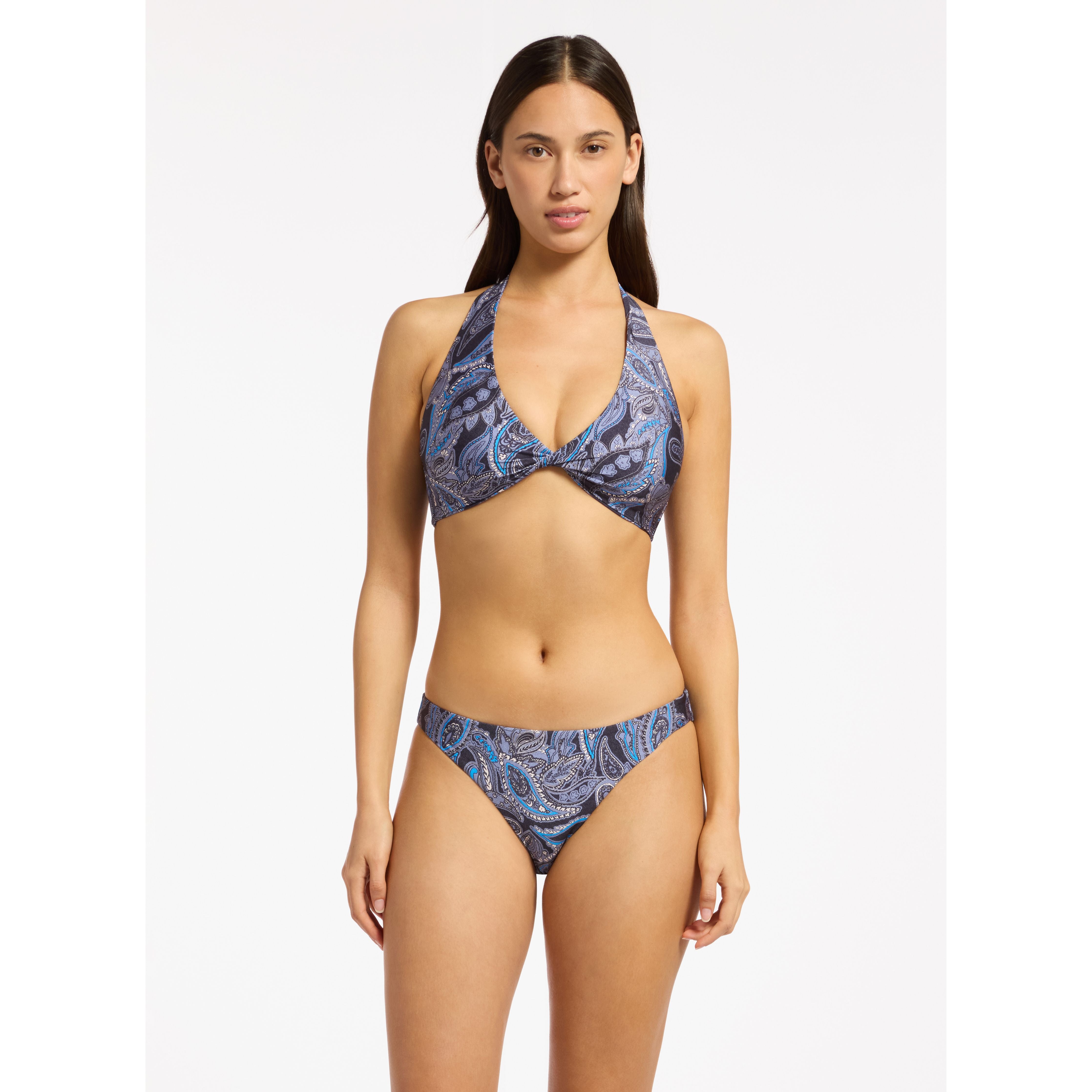 OASIS PAISLEY TWIST FRONT TOP - INK