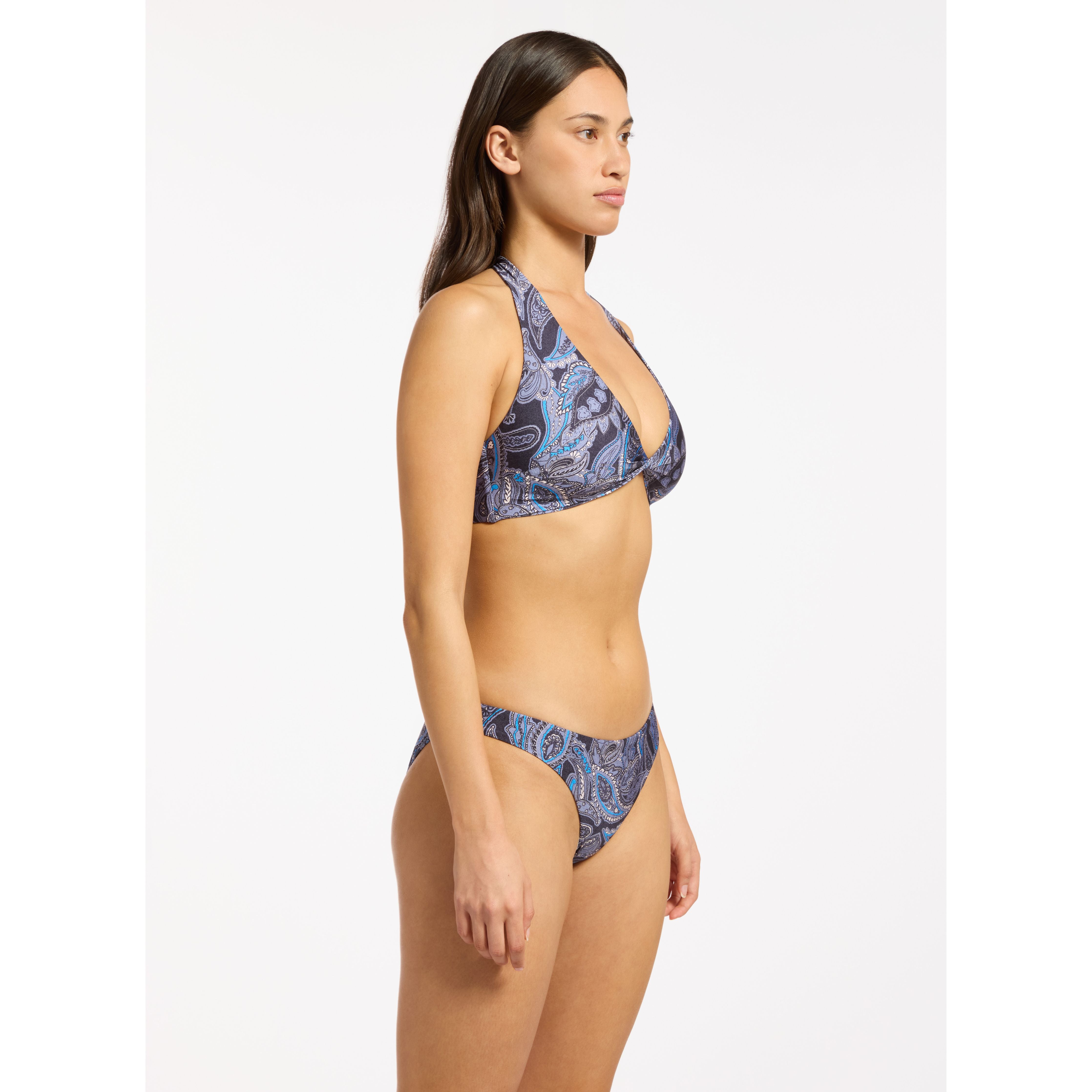 OASIS PAISLEY TWIST FRONT TOP - INK