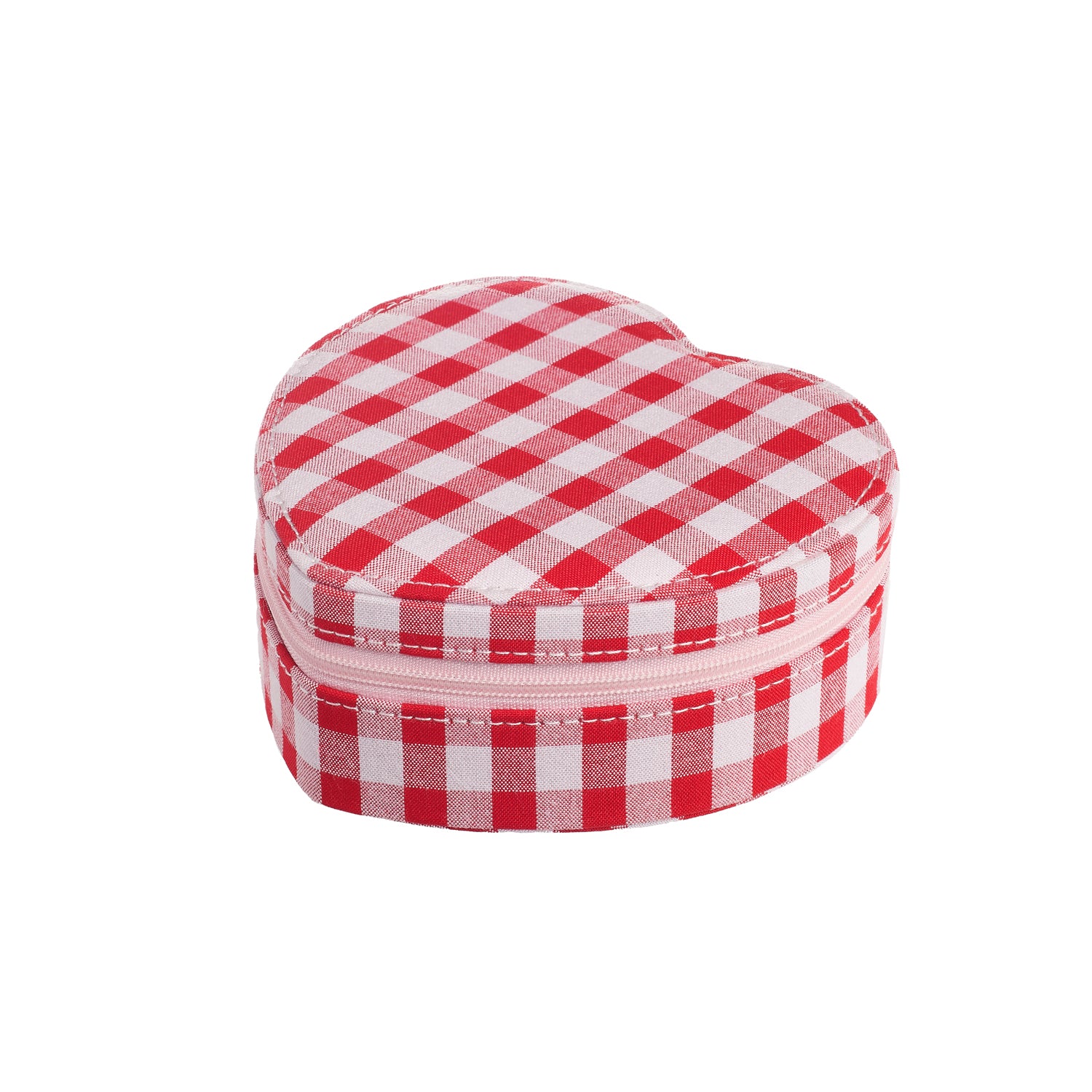 Gingham Love Heart Jewellery Box