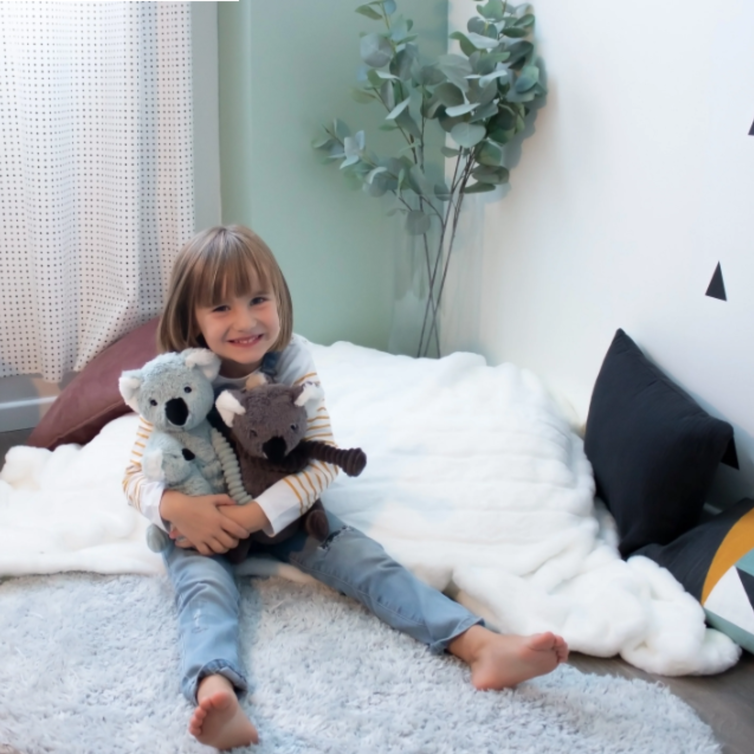 Trankilou the Koala  - Mum and Baby - Grey