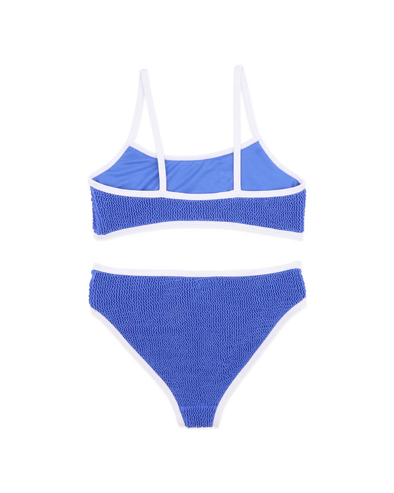COBALT/WHITE CRINKLE BIKINI