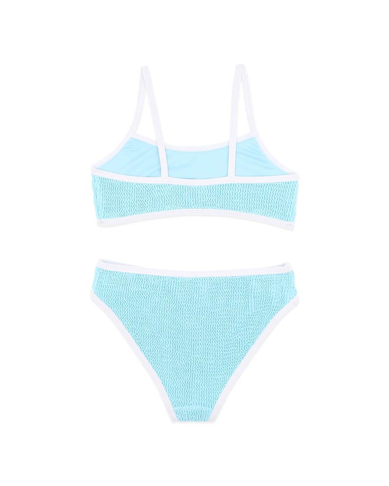 BLUE FIZZ/WHITE CRINKLE BIKINI