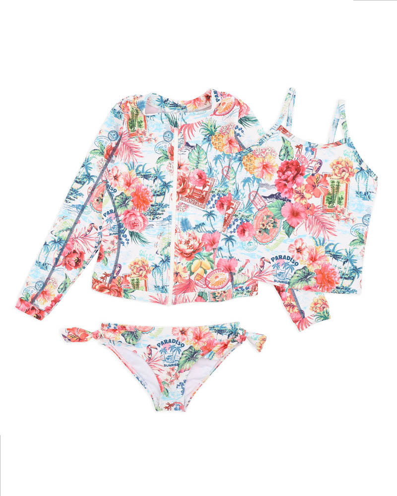 SELENA 3 PIECE TANKINI/RASH SET