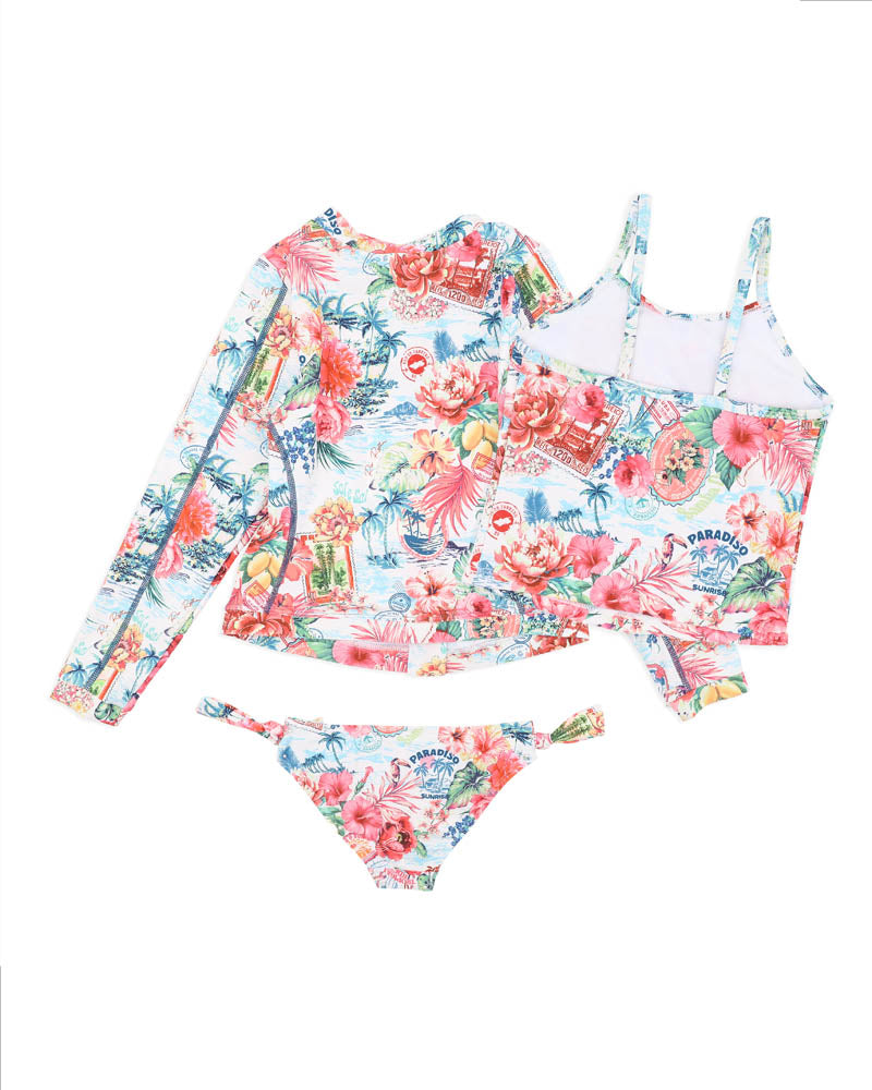 SELENA 3 PIECE TANKINI/RASH SET