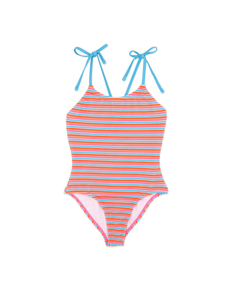 SELENA STRIPE CROSS BACK SWIMSUIT