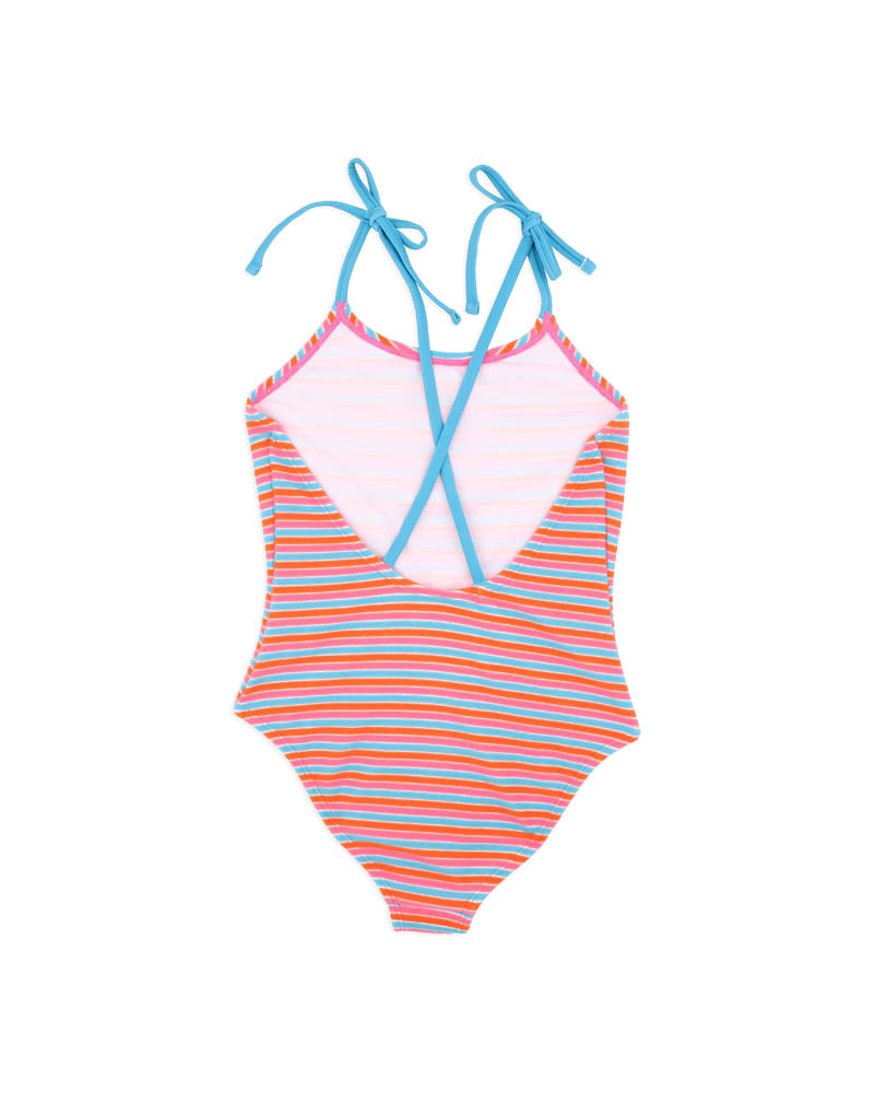 SELENA STRIPE CROSS BACK SWIMSUIT