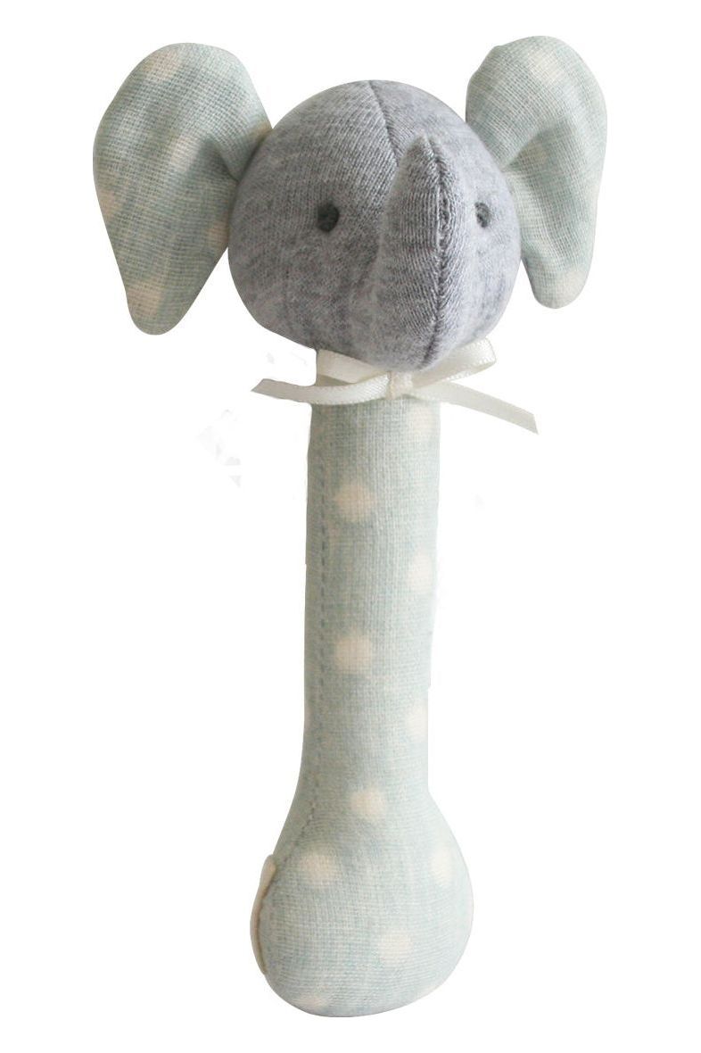 Elephant  Stick Rattle - Duck Egg Blue