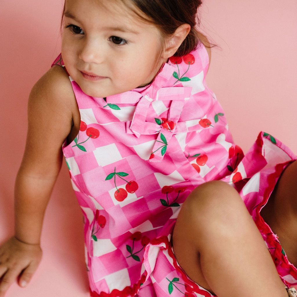 Mary Woven Set - Cherry Check