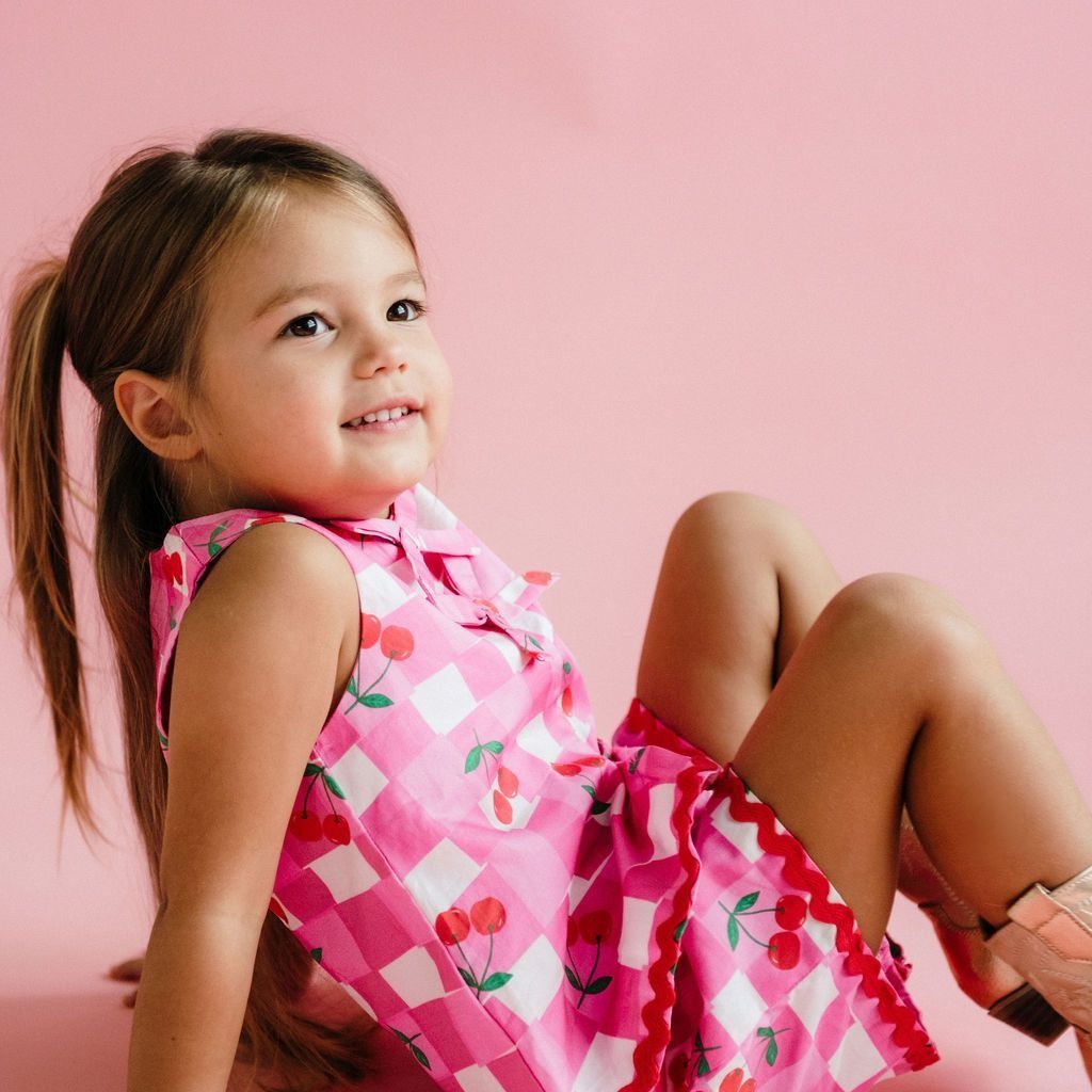 Mary Woven Set - Cherry Check