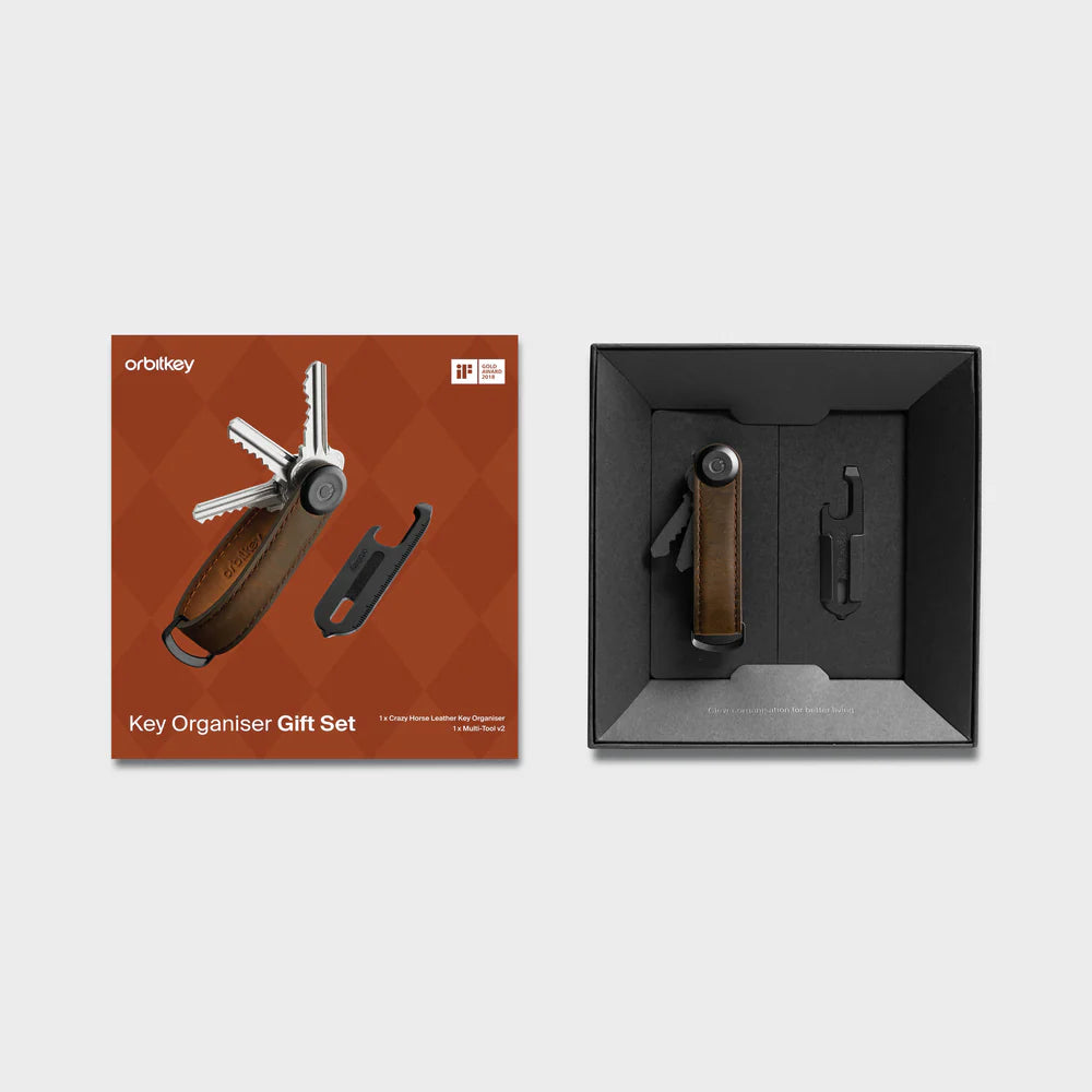 Orbitkey Key Organiser Gift Set - Oak Brown