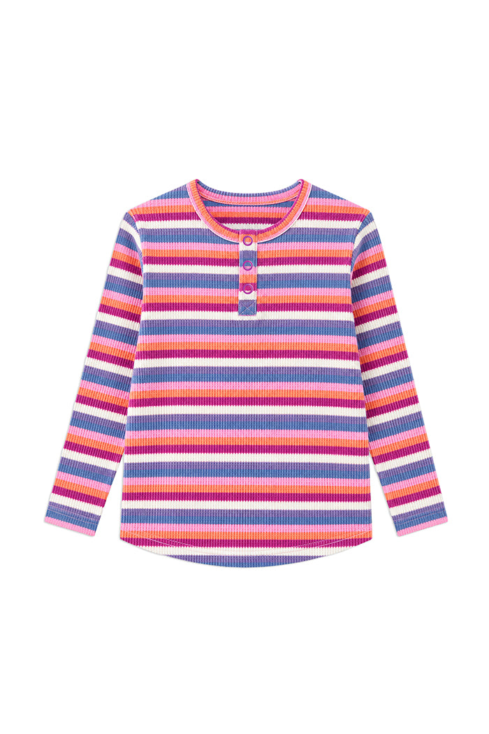 Pink Waffle Henley