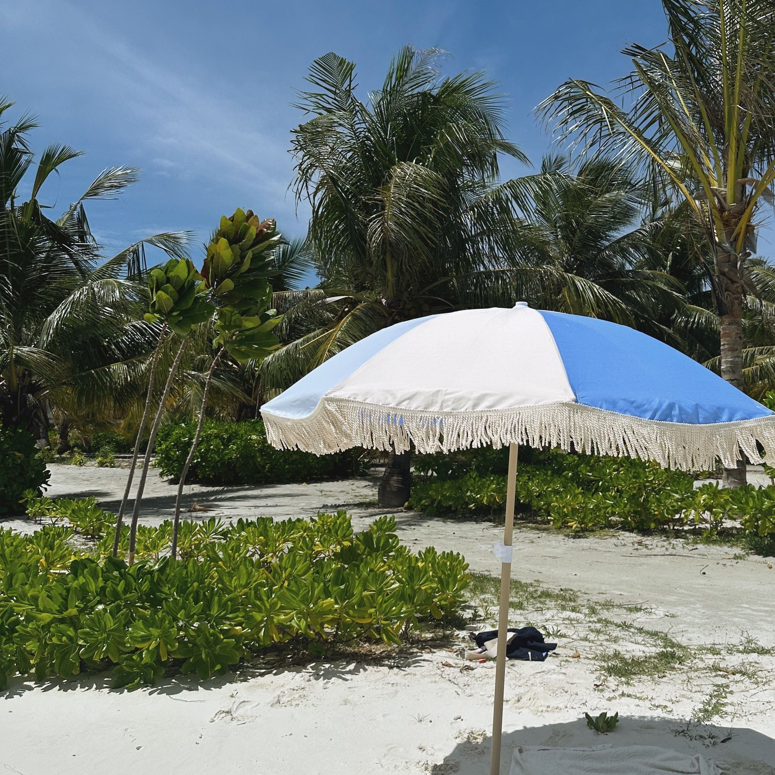 Salty Shadows - Sea Salt Beach Umbrella