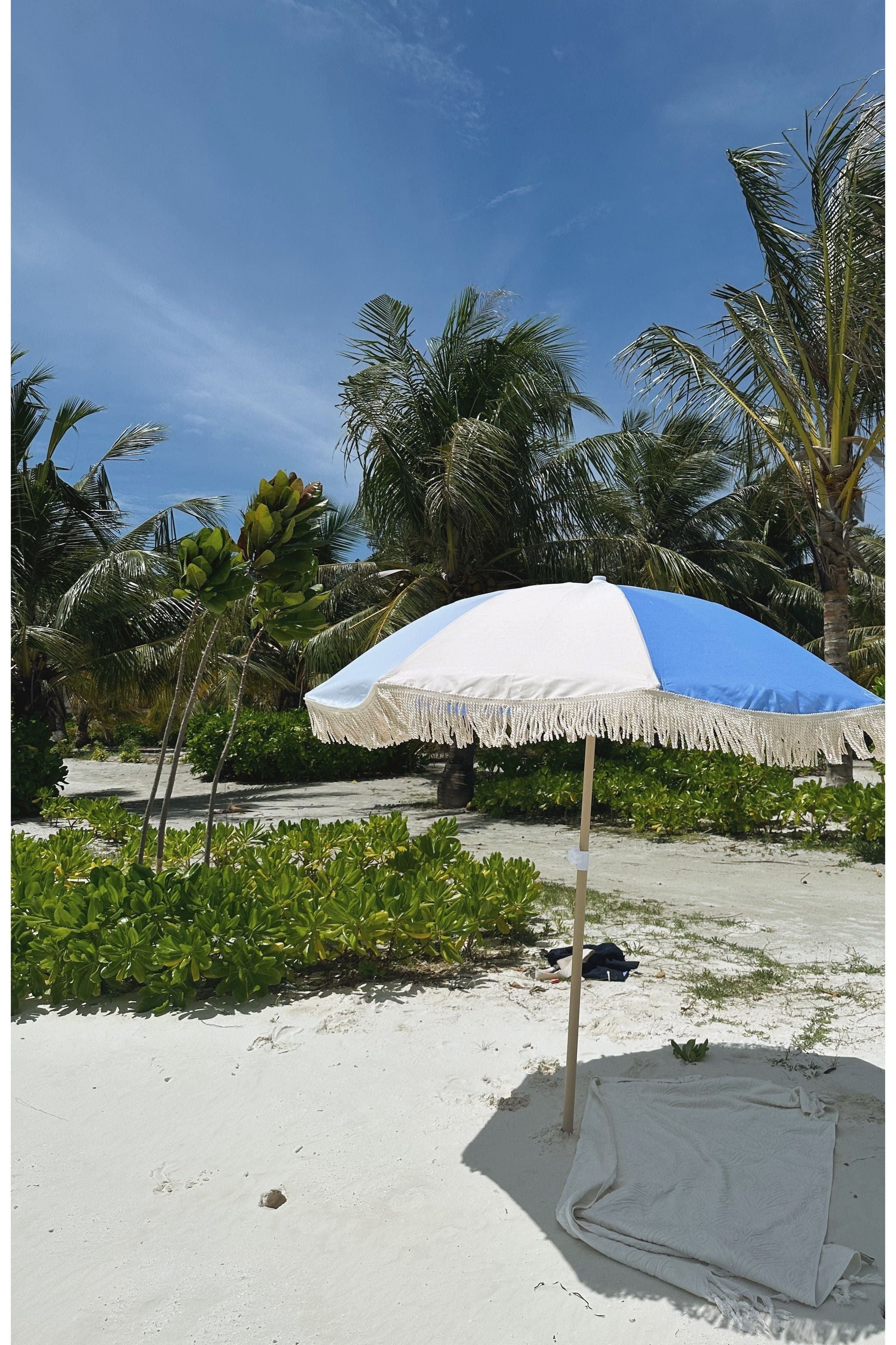 Salty Shadows - Sea Salt Beach Umbrella