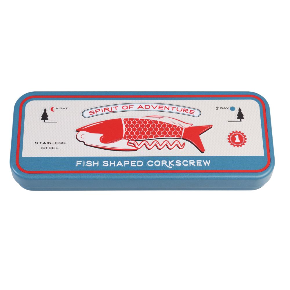 Fish Corkscrew in a tin