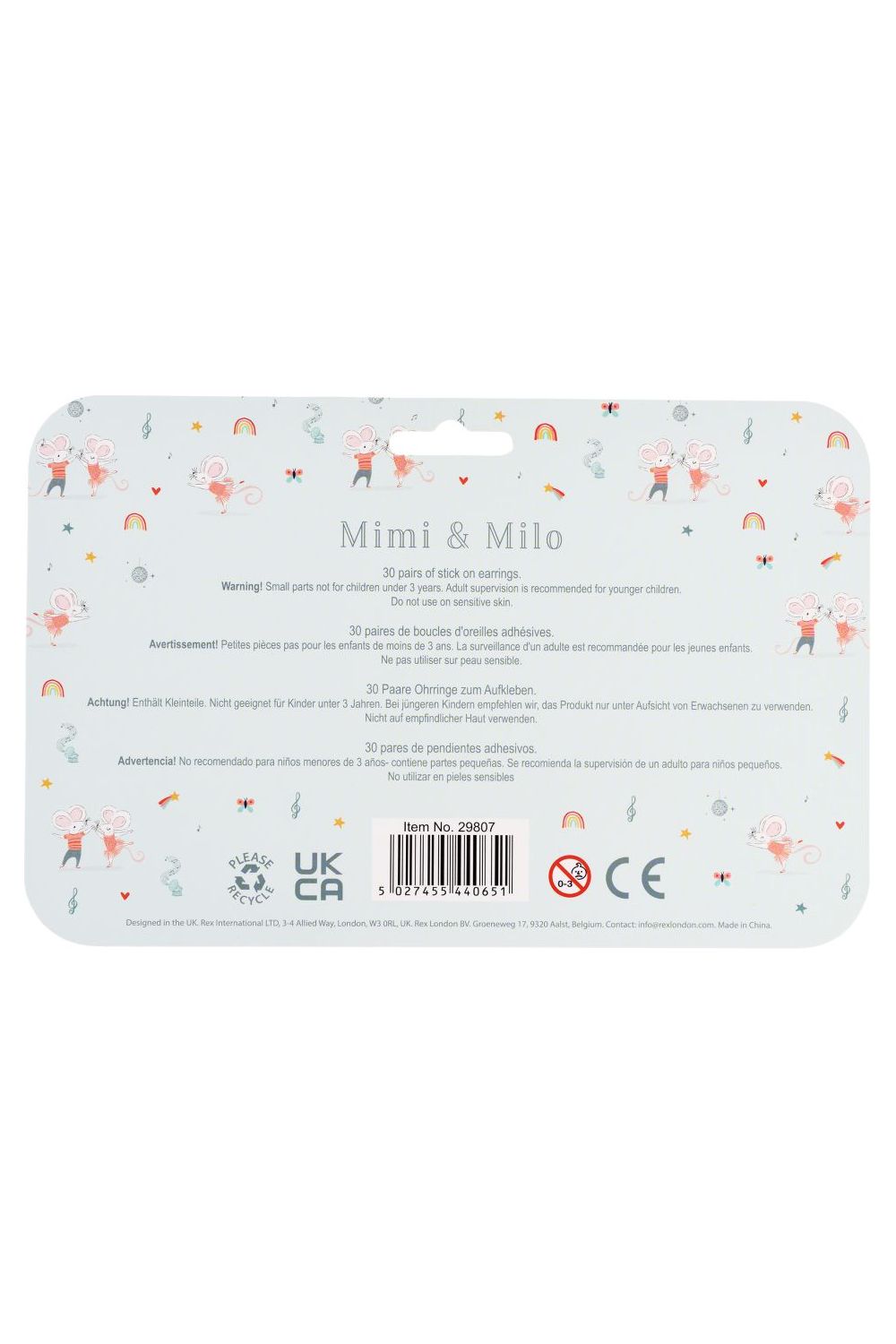 Stick on Earrings - Mimi and Milo