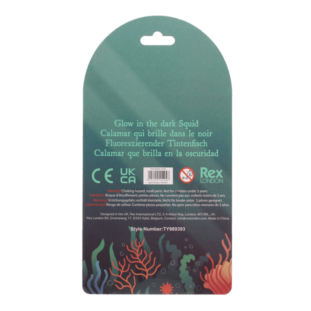 Rex London Glow in the Dark Squishy toy - Squid