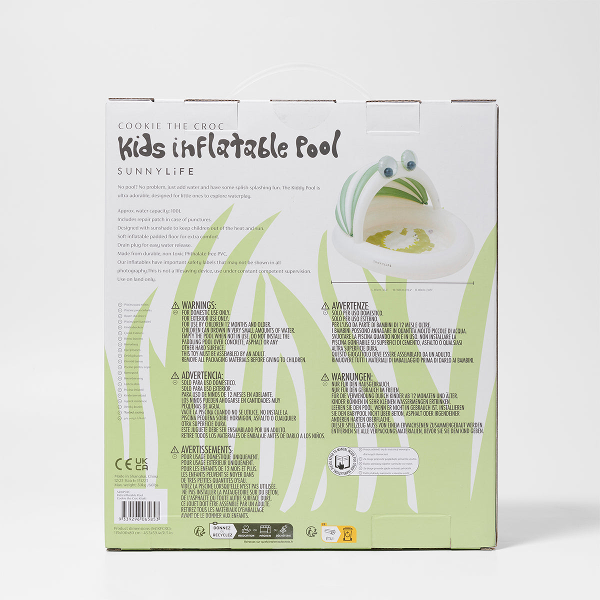 Kids Inflatable Pool - Cookie the Croc Khaki