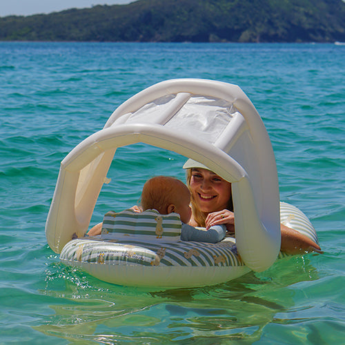 Float Together Baby Seat Duck Sage Stripe