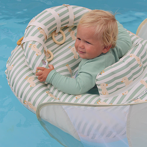 Interactive Baby Float Duck Sage Stripe