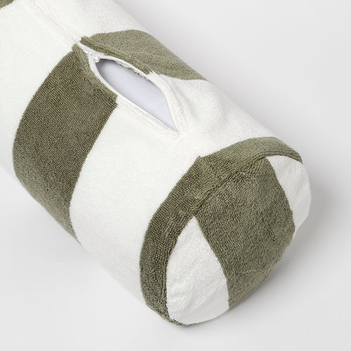 Inflatable Beach Pillow The Vacay Olive Stripe