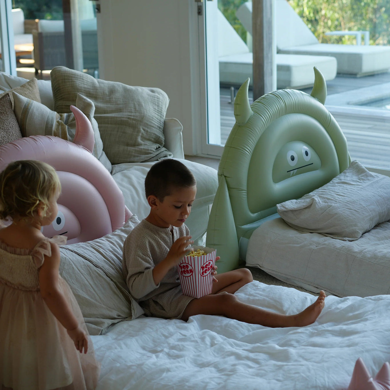 Kids Sleepover Bed - Pink Monster