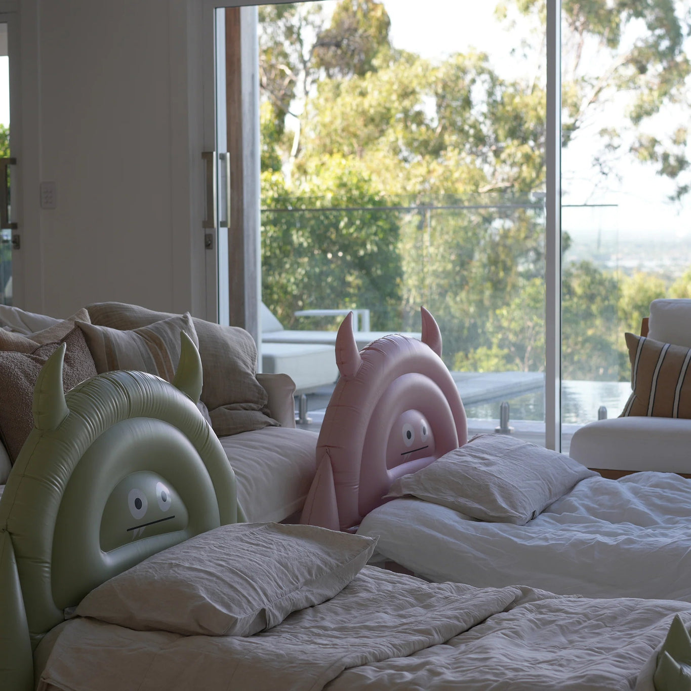Kids Sleepover Bed - Pink Monster