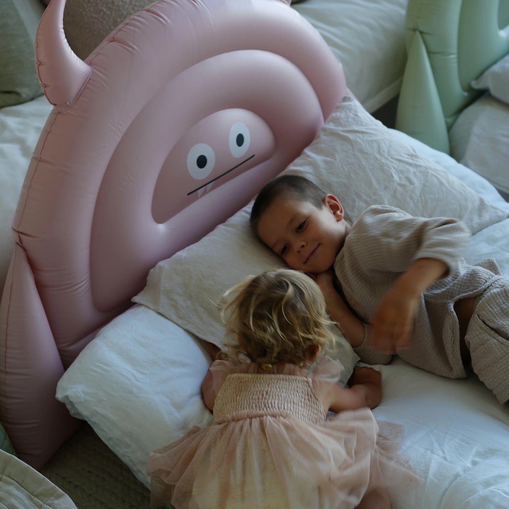 Kids Sleepover Bed - Pink Monster