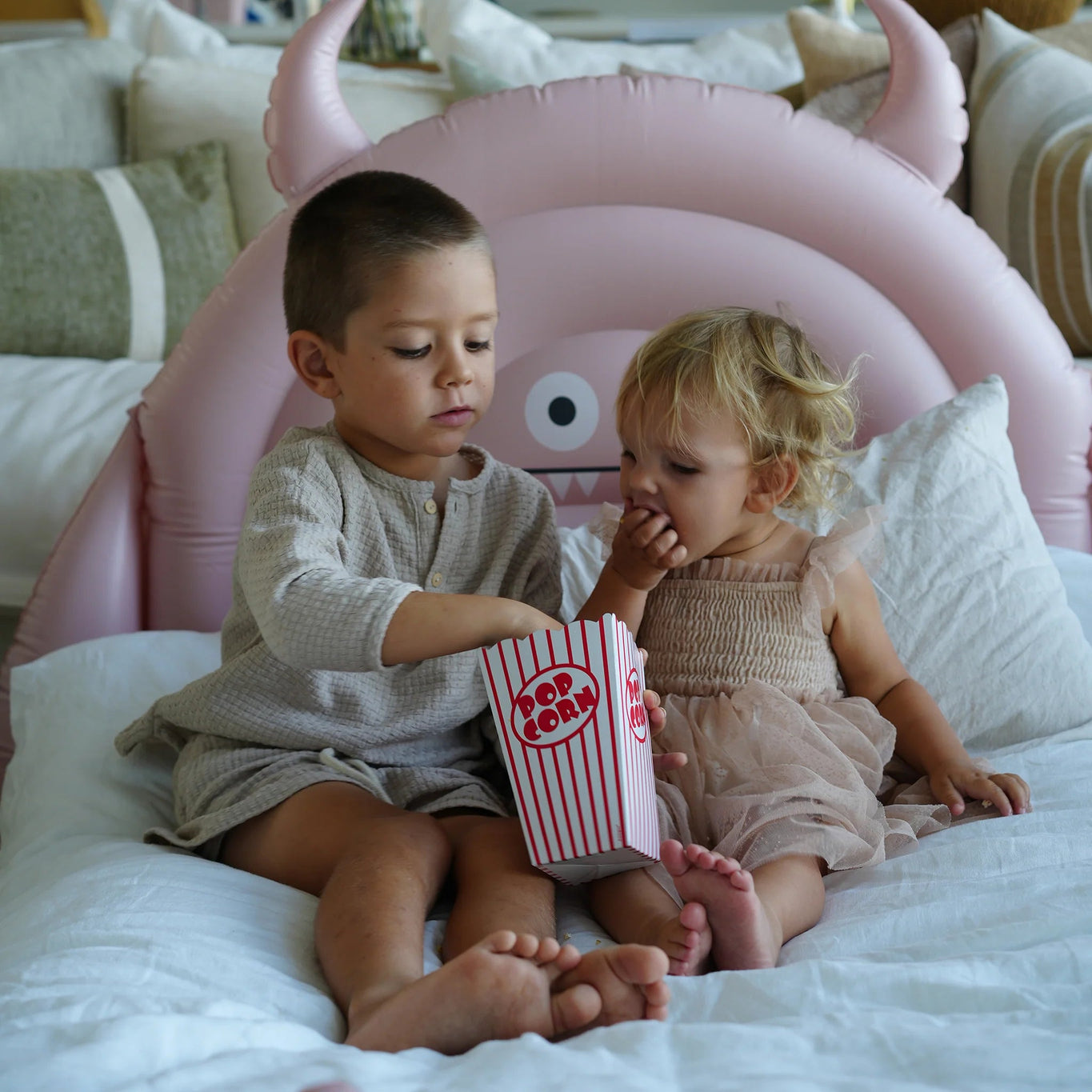 Kids Sleepover Bed - Pink Monster