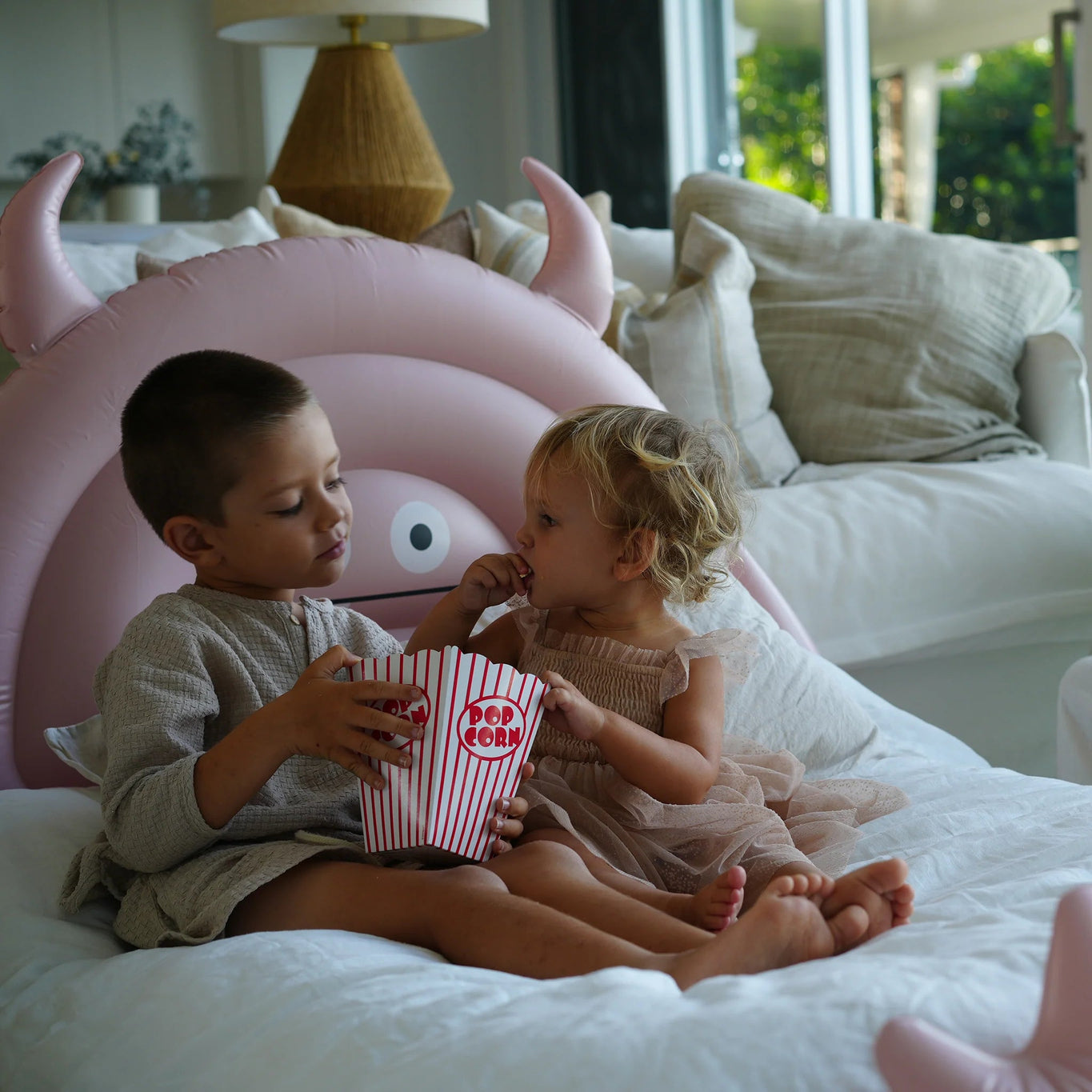 Kids Sleepover Bed - Pink Monster