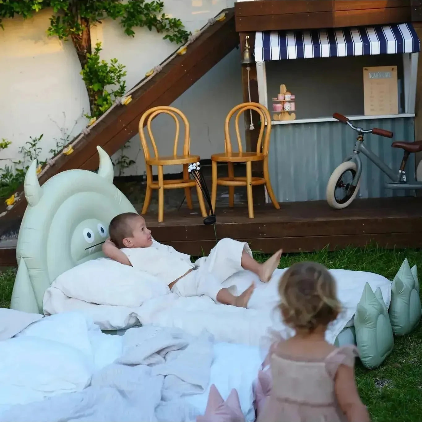 Kids Sleepover Bed - Sage Monster