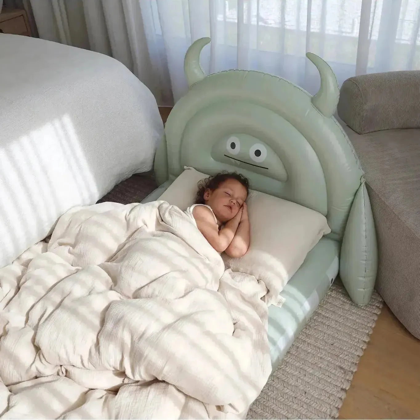 Kids Sleepover Bed - Sage Monster