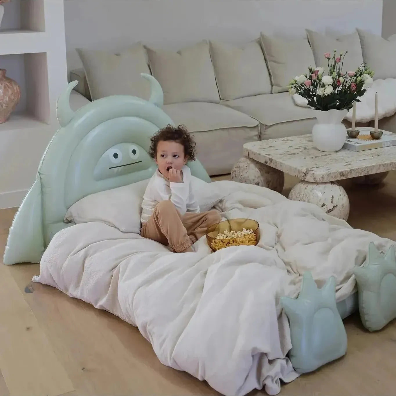 Kids Sleepover Bed - Sage Monster