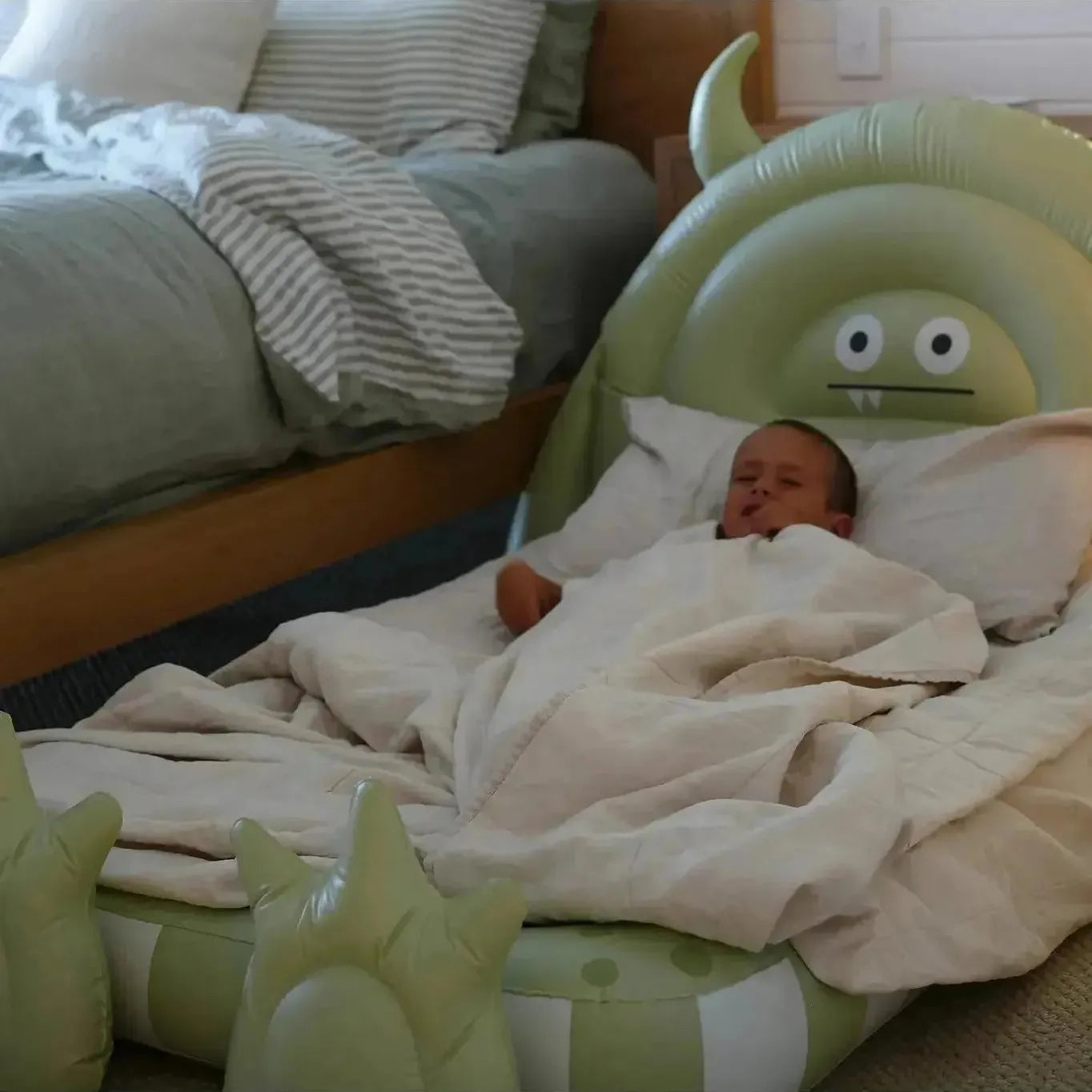 Kids Sleepover Bed - Sage Monster