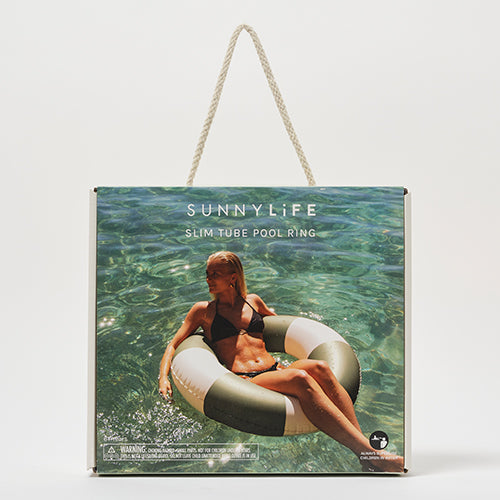 Slim Tube Pool Ring Olive Stripe