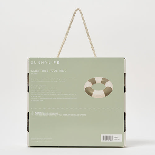Slim Tube Pool Ring Olive Stripe