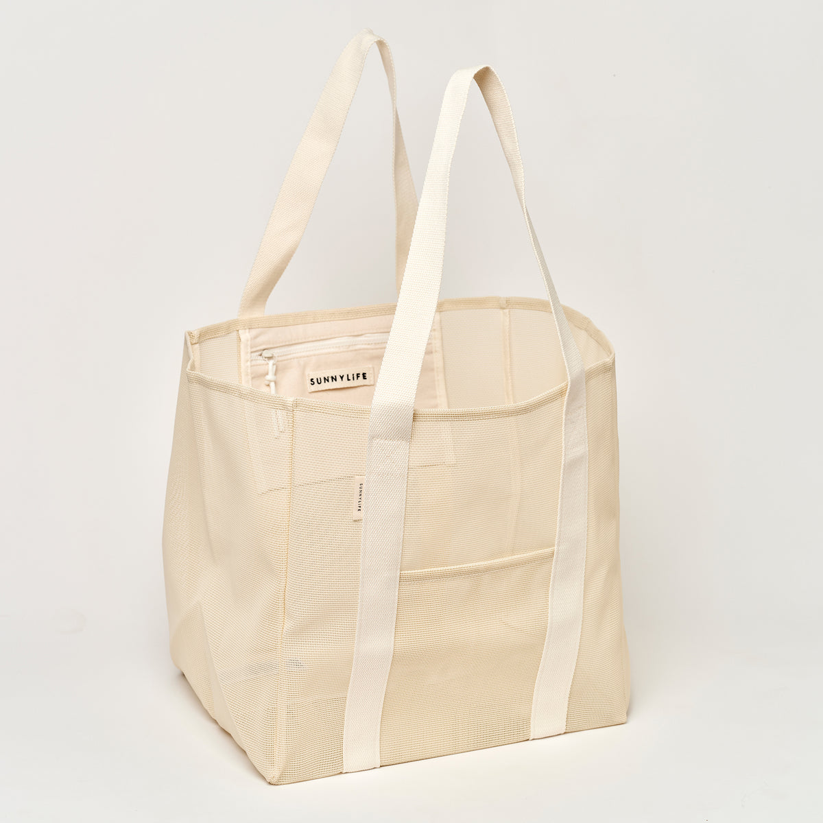 Mesh Beach Bag Oyster Cream